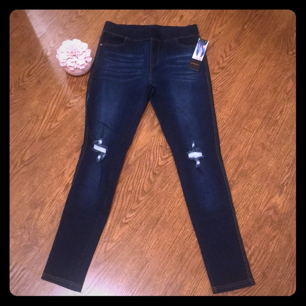 Jvini Fashion Jeggings Distressed Medium Stretch Pull-On